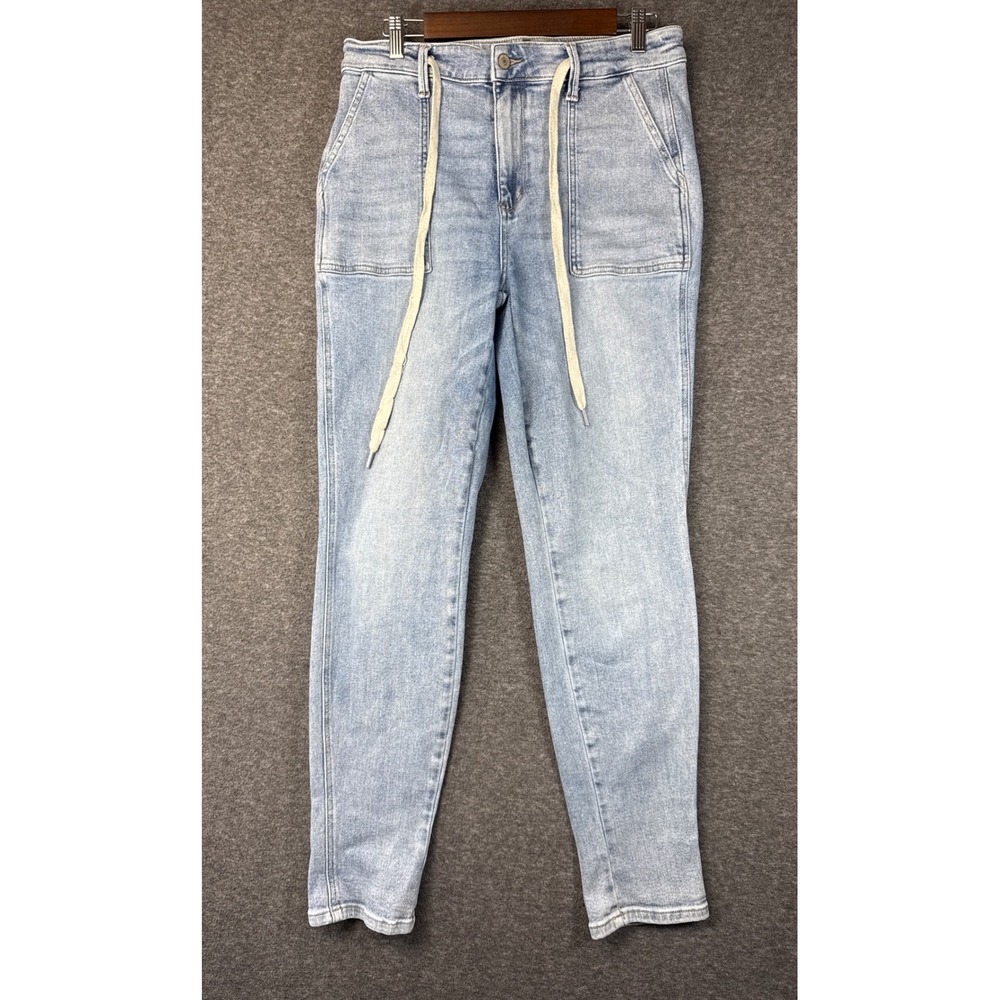 Judy Blue High Waist Vintage Double Cuffed Jogger Jeans Light Wash Size 30 Denim - Picture 3 of 14